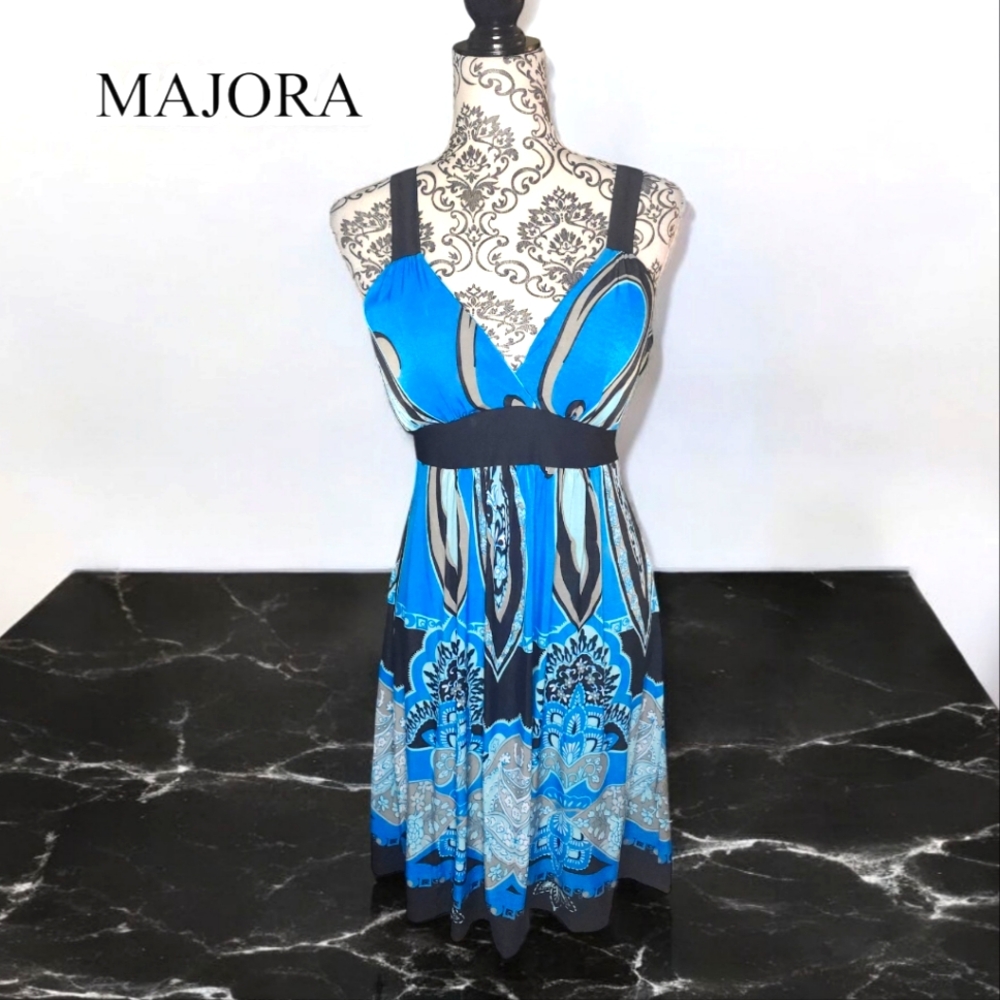Y2K ⭐️ MAJORA Patterned Summer Dress - XLarge